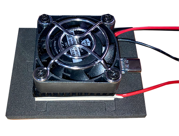 Cooling Backplate components stacked in their initial order